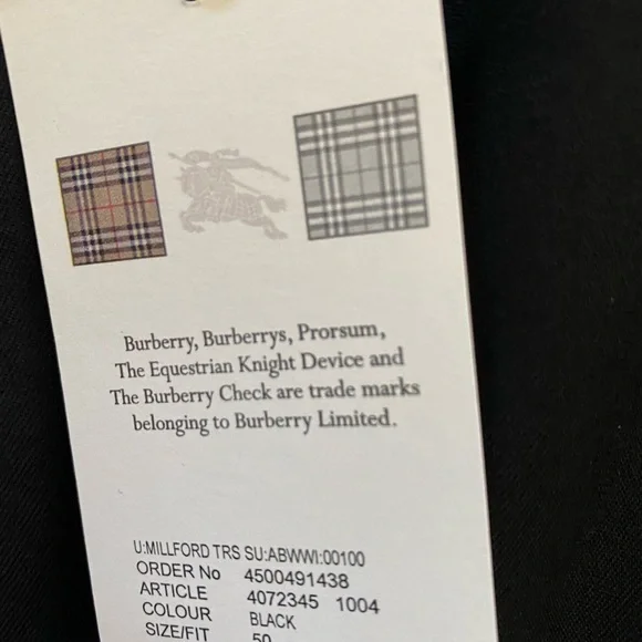 NWT! Mens Burberry Lightweight Wool Dress Pants, Basic Black. Size 33 - 34”waist - Picture 15 of 15